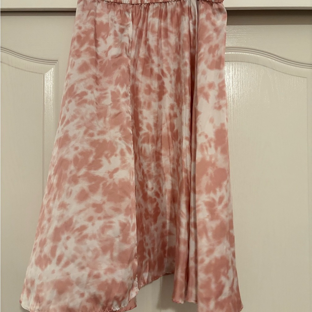 Time and Tru Pink and White A-Line Skirt